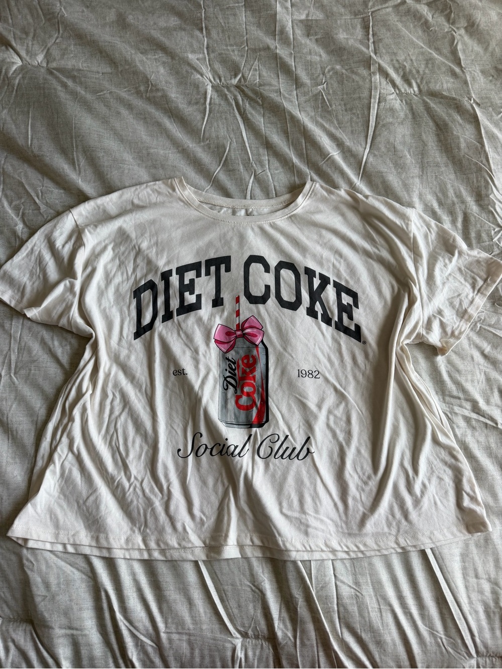 Diet Coke Social Club White Coquette Bow Graphic Tee (2X)